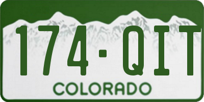 CO license plate 174QIT
