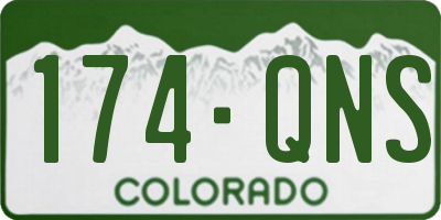 CO license plate 174QNS