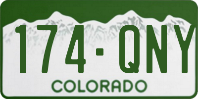 CO license plate 174QNY