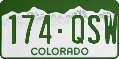 CO license plate 174QSW