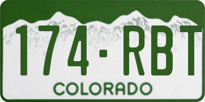 CO license plate 174RBT