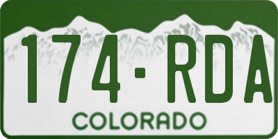CO license plate 174RDA