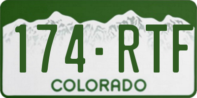 CO license plate 174RTF