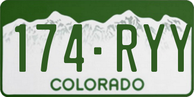 CO license plate 174RYY