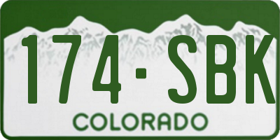 CO license plate 174SBK