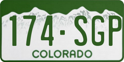 CO license plate 174SGP