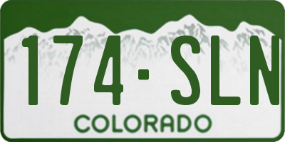 CO license plate 174SLN
