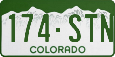 CO license plate 174STN