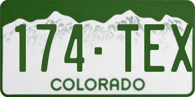 CO license plate 174TEX