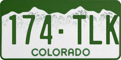 CO license plate 174TLK