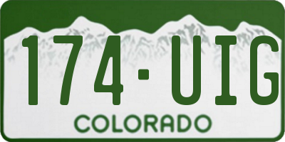 CO license plate 174UIG