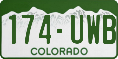 CO license plate 174UWB