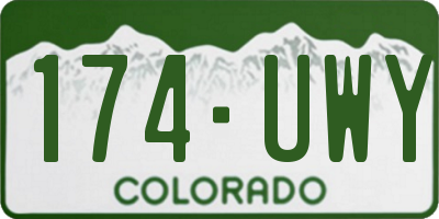 CO license plate 174UWY