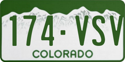 CO license plate 174VSV