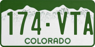 CO license plate 174VTA