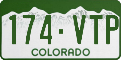 CO license plate 174VTP