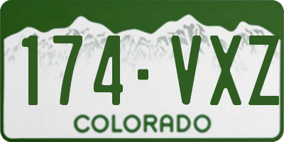 CO license plate 174VXZ