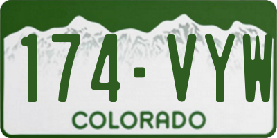 CO license plate 174VYW