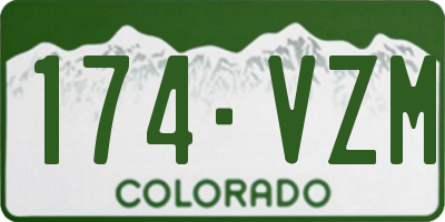 CO license plate 174VZM