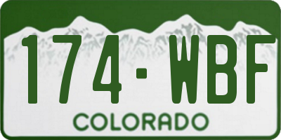 CO license plate 174WBF