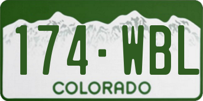 CO license plate 174WBL