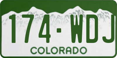 CO license plate 174WDJ