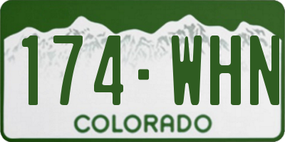 CO license plate 174WHN