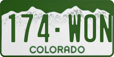 CO license plate 174WON