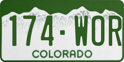 CO license plate 174WOR