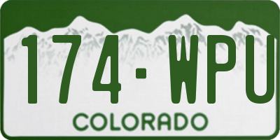 CO license plate 174WPU