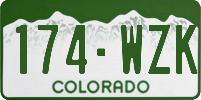 CO license plate 174WZK