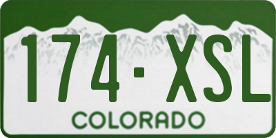 CO license plate 174XSL