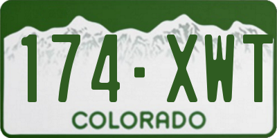 CO license plate 174XWT