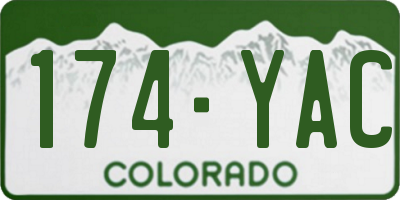 CO license plate 174YAC