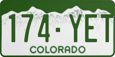 CO license plate 174YET