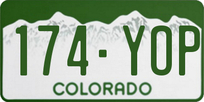 CO license plate 174YOP