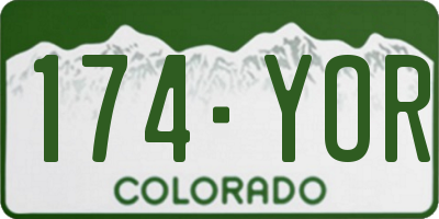CO license plate 174YOR