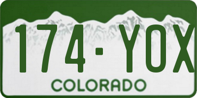 CO license plate 174YOX