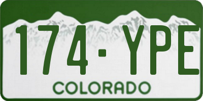 CO license plate 174YPE