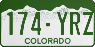 CO license plate 174YRZ