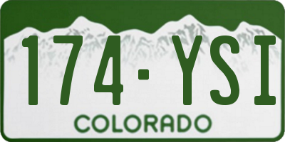 CO license plate 174YSI