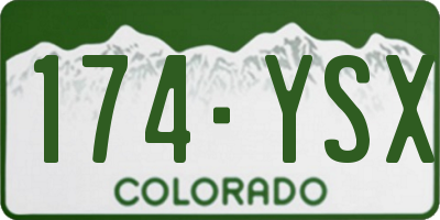 CO license plate 174YSX