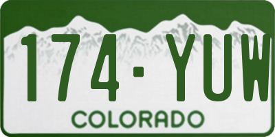 CO license plate 174YUW