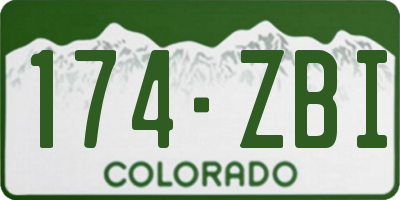 CO license plate 174ZBI