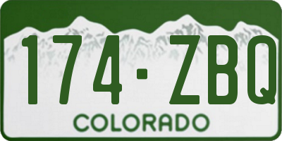 CO license plate 174ZBQ