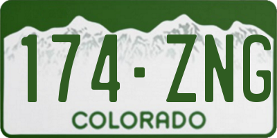 CO license plate 174ZNG