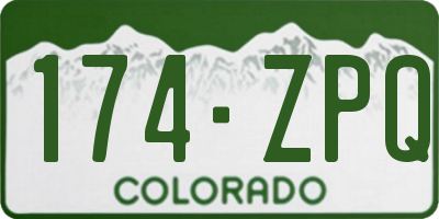 CO license plate 174ZPQ