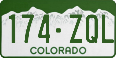 CO license plate 174ZQL