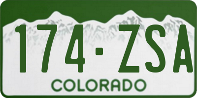CO license plate 174ZSA