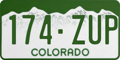 CO license plate 174ZUP